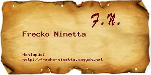 Frecko Ninetta névjegykártya